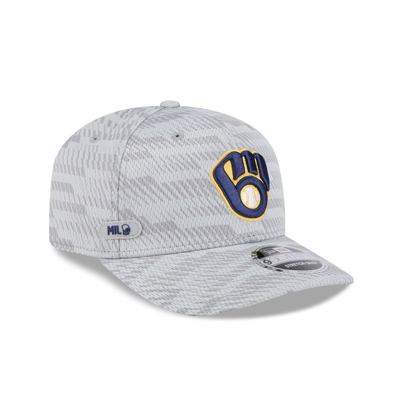 Milwaukee Brewers 2025 Clubhouse Gray 9SEVENTY Stretch-Snap Hat One Size