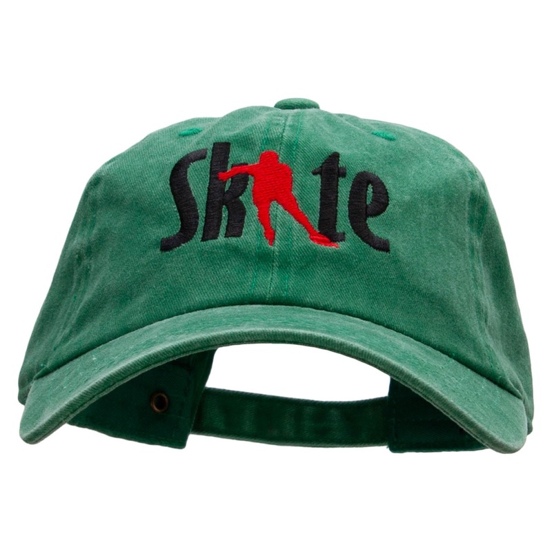 Skate Between Embroidered Unstructured Cotton Cap Kelly Green One Size