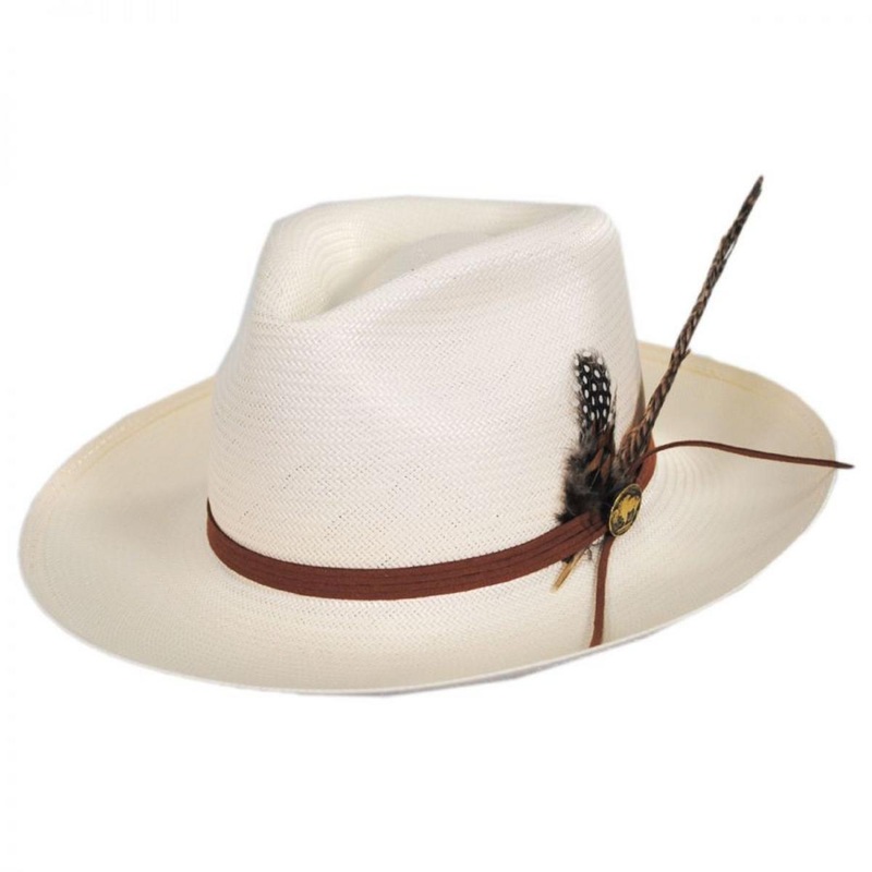 Tallahassee Shantung Straw Fedora Hat NATURAL 6 7/8