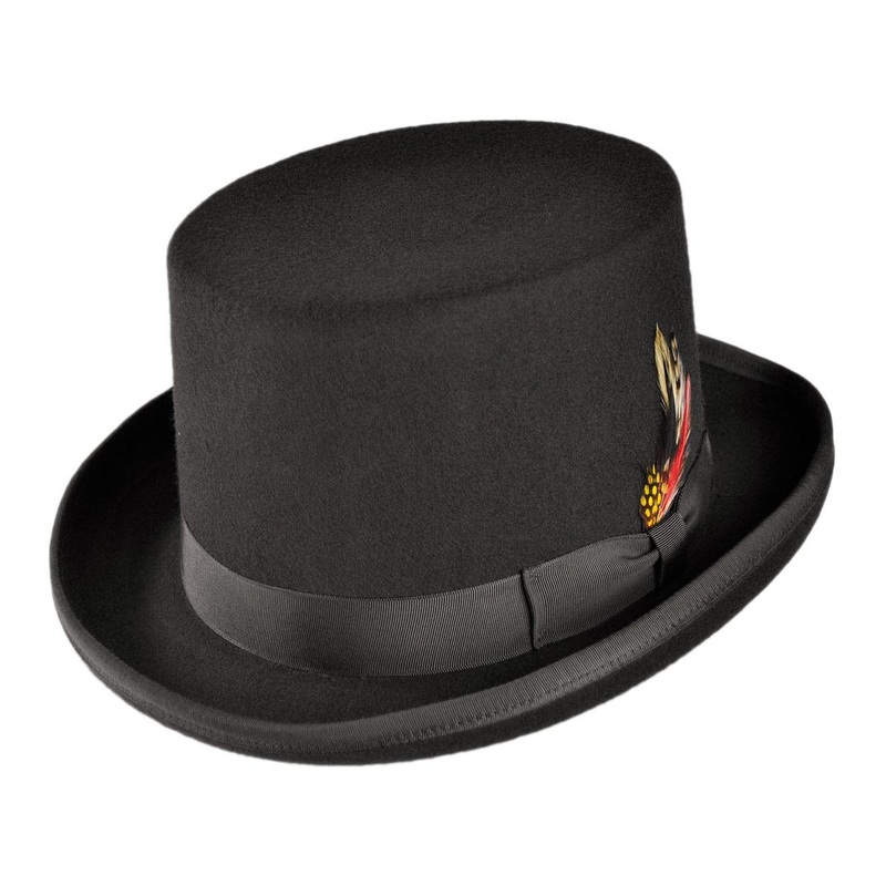 Wholesale Made in the USA – Classics Wool Felt Top Hat B2B Pre-Pack BLACK 1S-2M-2L-1XL