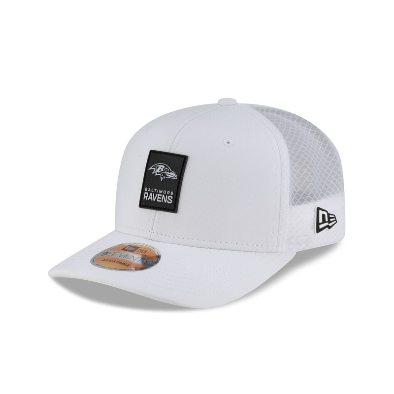 Baltimore Ravens 2025 Sideline Hot Weather White 9SEVENTY Trucker Hat One Size