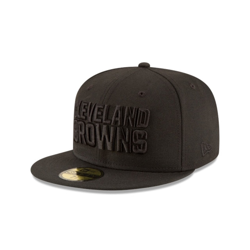 Cleveland Browns Black On Black 59FIFTY Fitted Hat 6 7/8