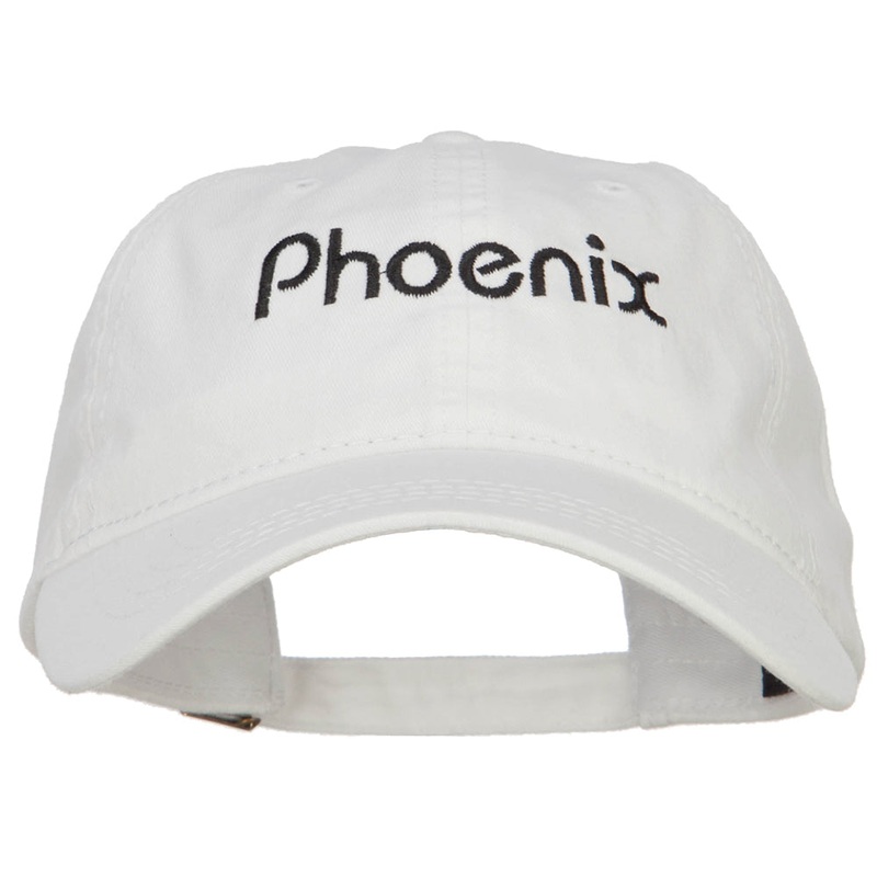 Phoenix Embroidered Washed Buckled Cap White One Size
