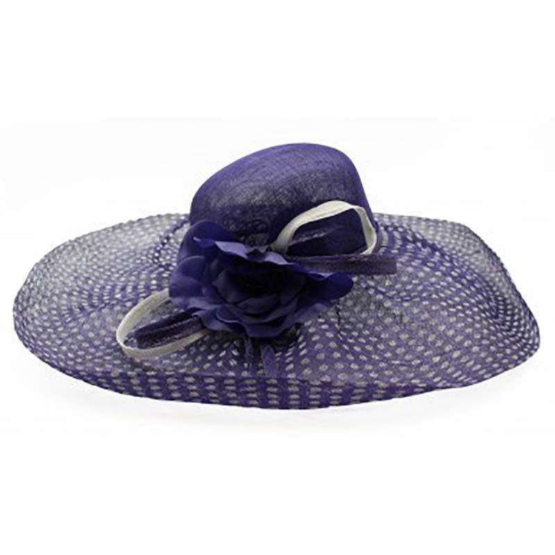 Polka Dot Brim Sinamay Dress Hat – Something Special Collection Purple