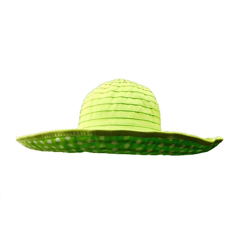 Polka Dot Ribbon Shapeable Hat Lime