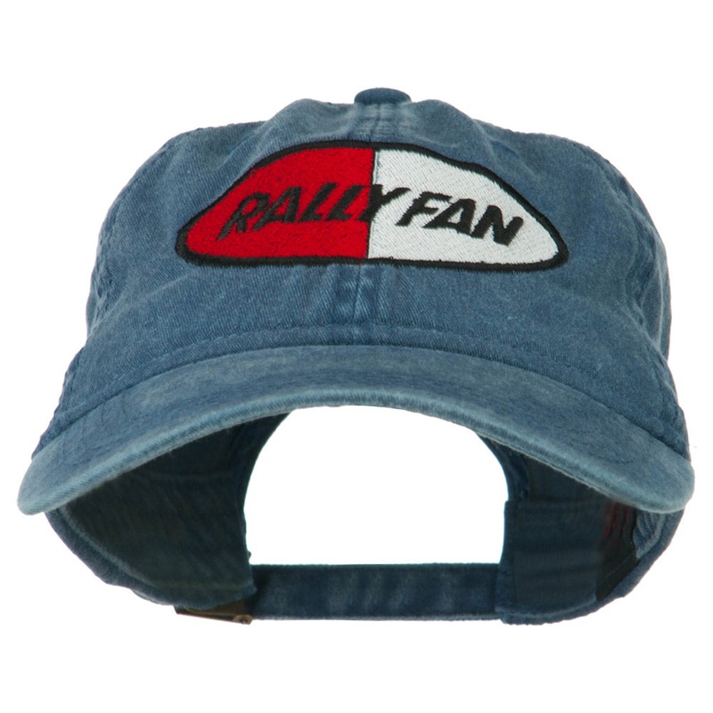 Rally Fan Race Badge Embroidered Washed Cap Navy One Size