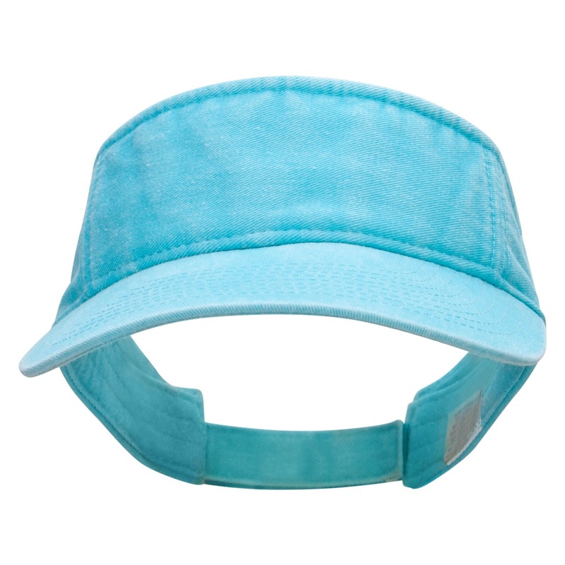 Washed Pigment Dyed Cotton Twill Visor Aqua One Size