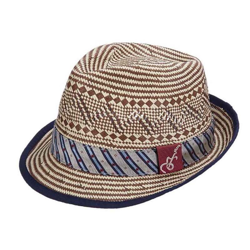 Woven Toyo Fedora Hat with Guitar Pin – Carlos Santana Hats Brown M (22.5″)