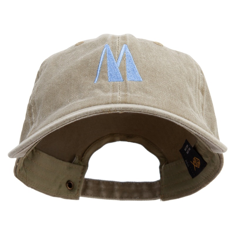 Artistic Letter M Cotton Twill Premium Pigment Dyed Cap Khaki One Size
