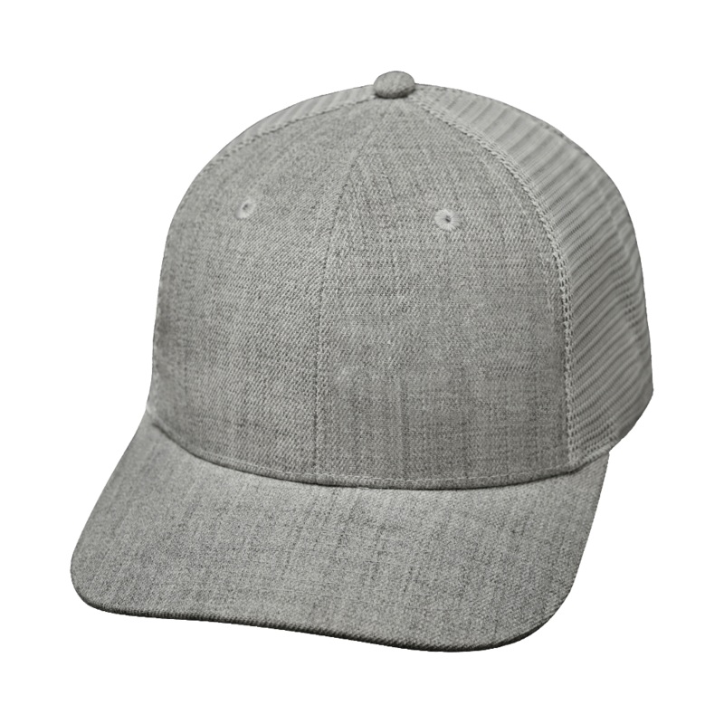 Blank – 6 Panel – Heather Gray / Gray (Unisex) – Laser Mesh