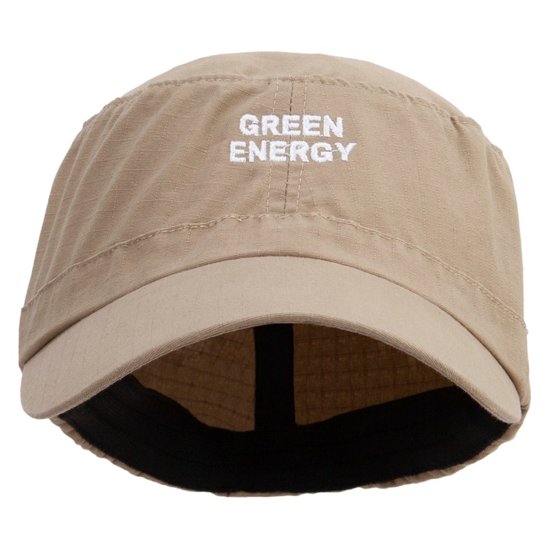 Green Energy Embroidered Big Size Fitted Ripstop Cotton Military Army Cap Khaki XL-2XL