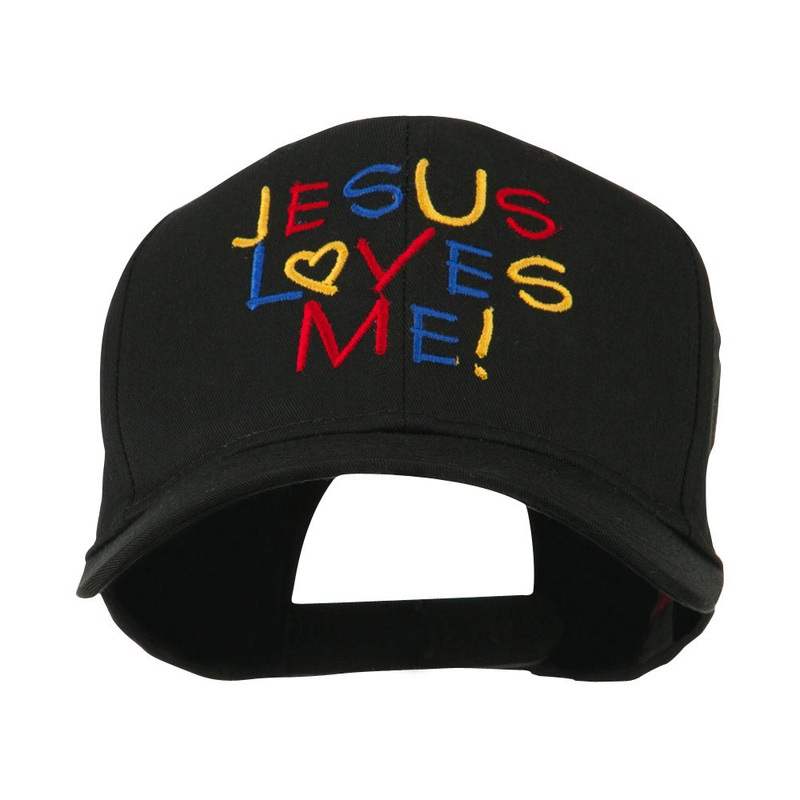Jesus Loves Me Embroidered Cap Black One Size