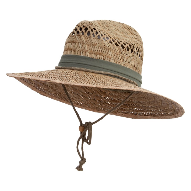 Men’s Rush Straw Wide Brimmed Aussie Hat Natural One Size