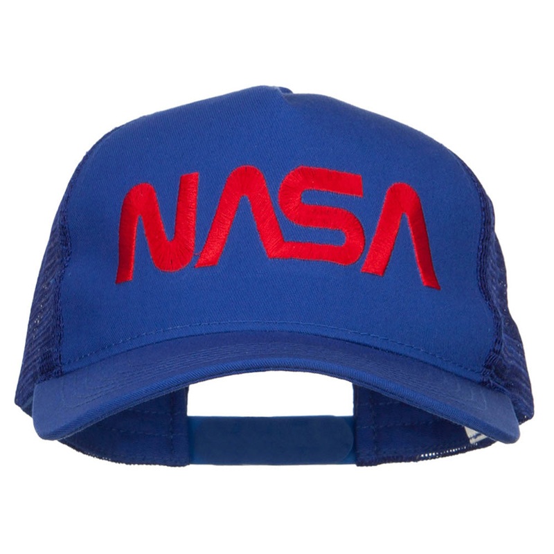 NASA Letter Embroidered Big Size Trucker Cap Royal XL-3XL