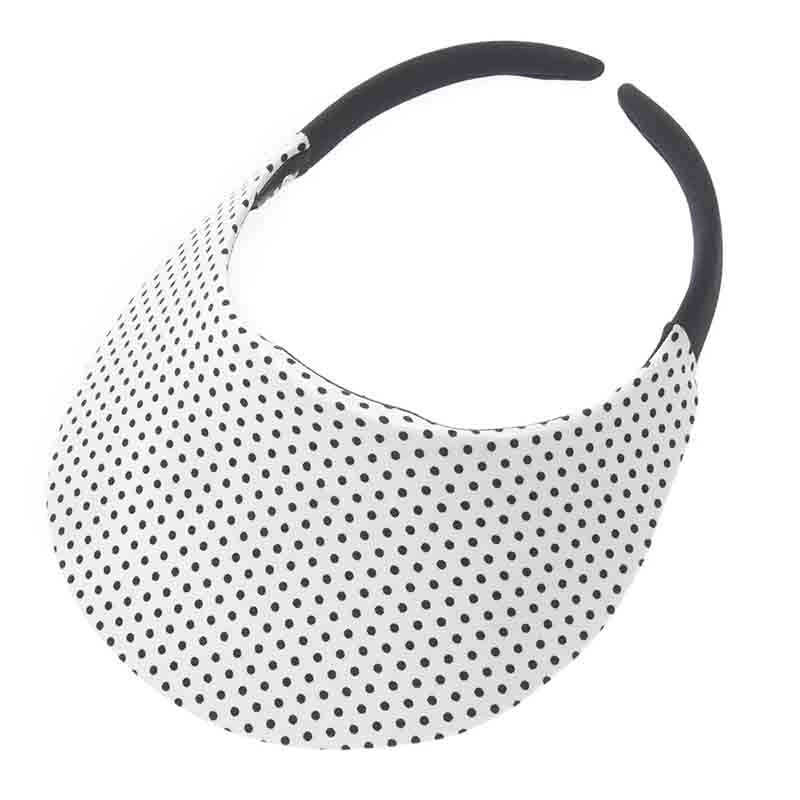 No Headache Midsize Clip On Polka Dot Sun Visor White/Black