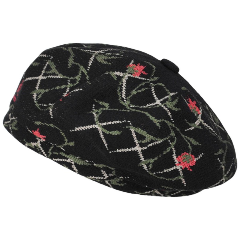 Tapestry Jacquard Knit Jax Beret BLACK FLORAL S