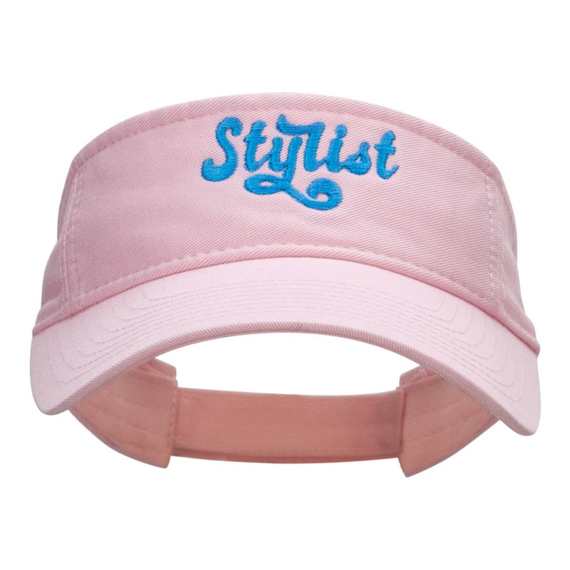 The Stylist Embroidered Cotton Twill Visor Light Pink One Size