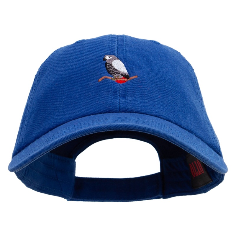 Tropical Parrot Logo Embroidered Garment Washed Cotton Twill Cap Royal One Size
