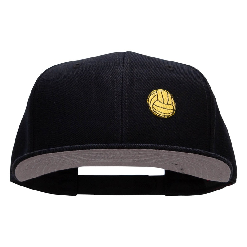 Water Polo Ball Embroidered Patched Wool Blend Pro Style Snapback Black One Size