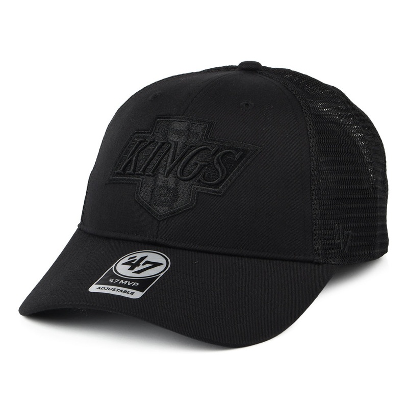 47 Brand L.A. Kings Trucker Cap – NHL Vintage Branson MVP – Black On Black Adjustable