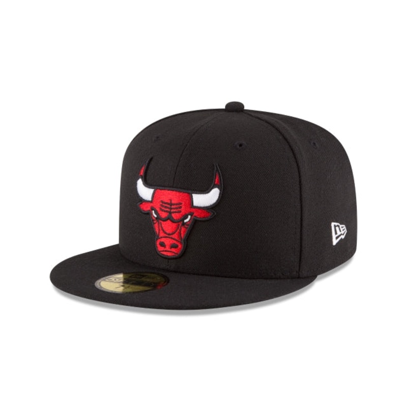 Chicago Bulls Team Color Black 59FIFTY Fitted Hat 6 7/8