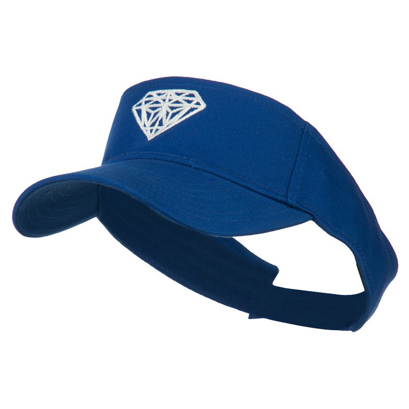Diamond Outline Embroidered Visor Royal One Size