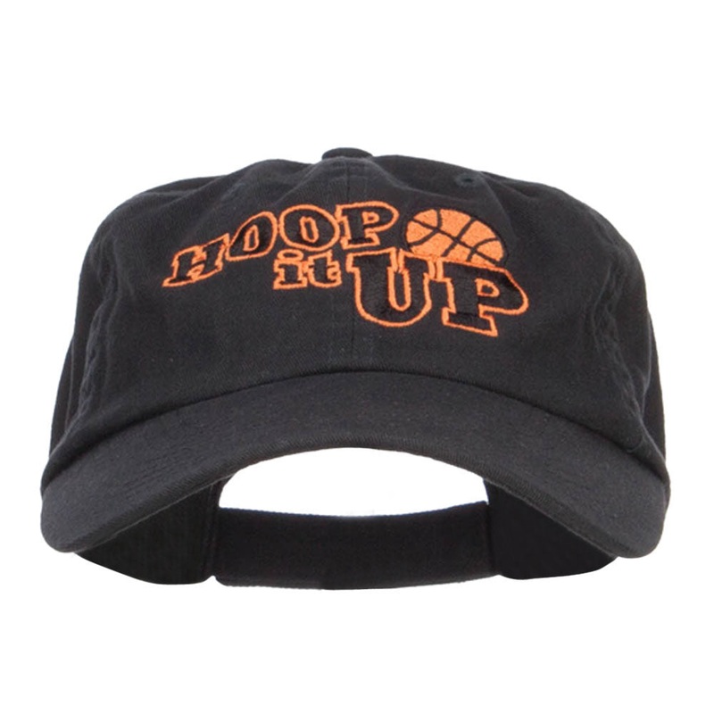 Hoop It Up Basketball Embroidered Low Cap Black One Size