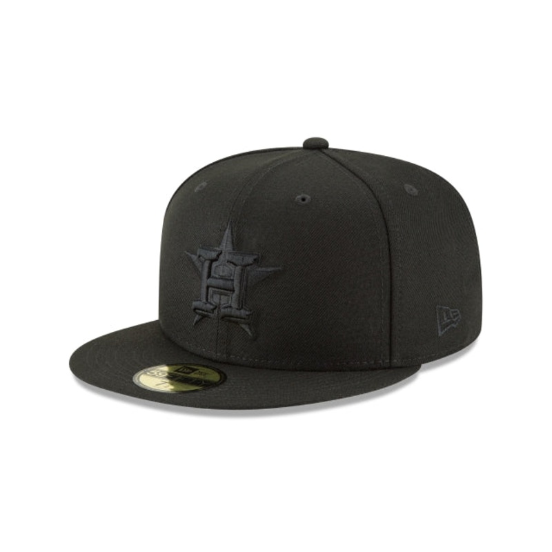 Houston Astros Blackout Basic 59FIFTY Fitted Hat 6 7/8