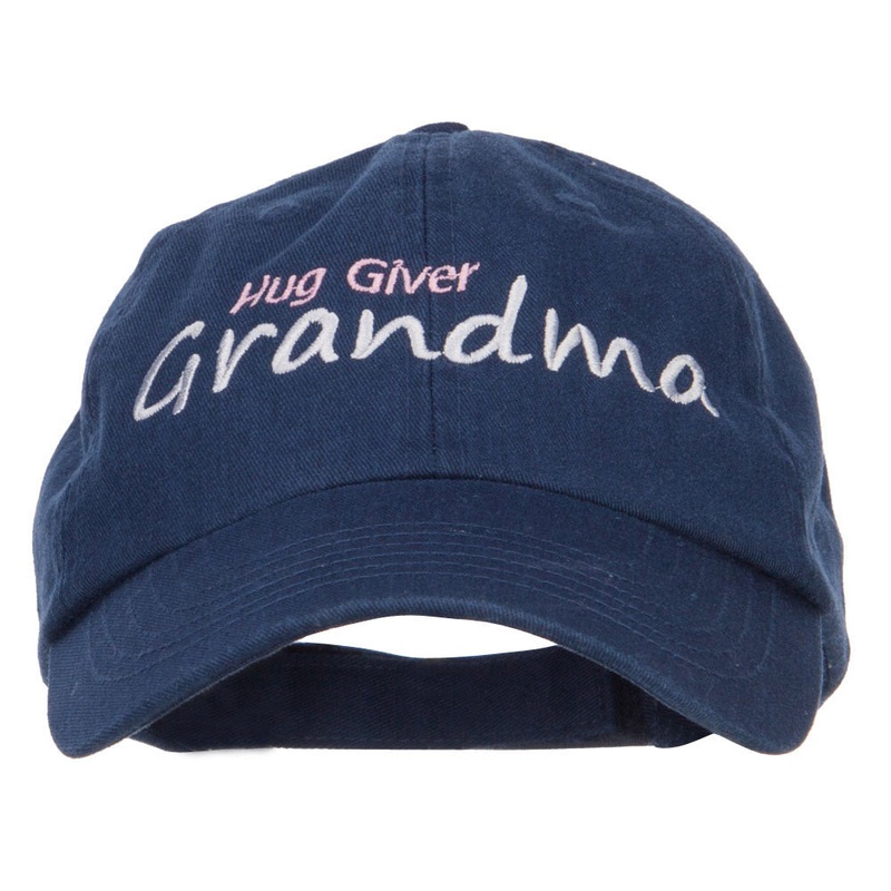 Hug Giver Grandma Embroidered Low Cap Navy One Size