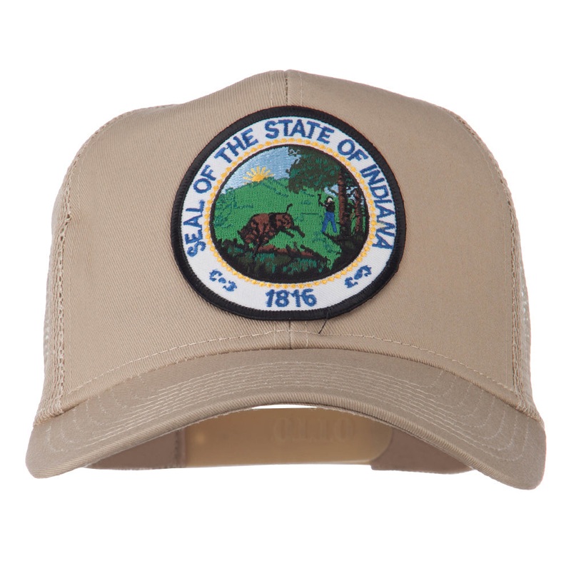 Indiana State Patched Mesh Cap Khaki One Size