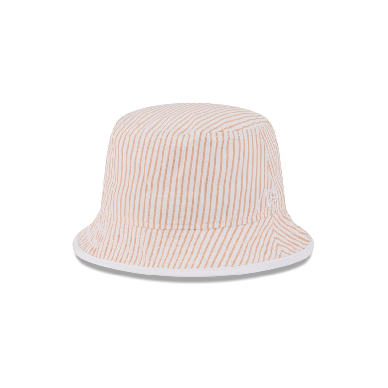 New Era Cap Orange Pinstripe Bucket Hat S