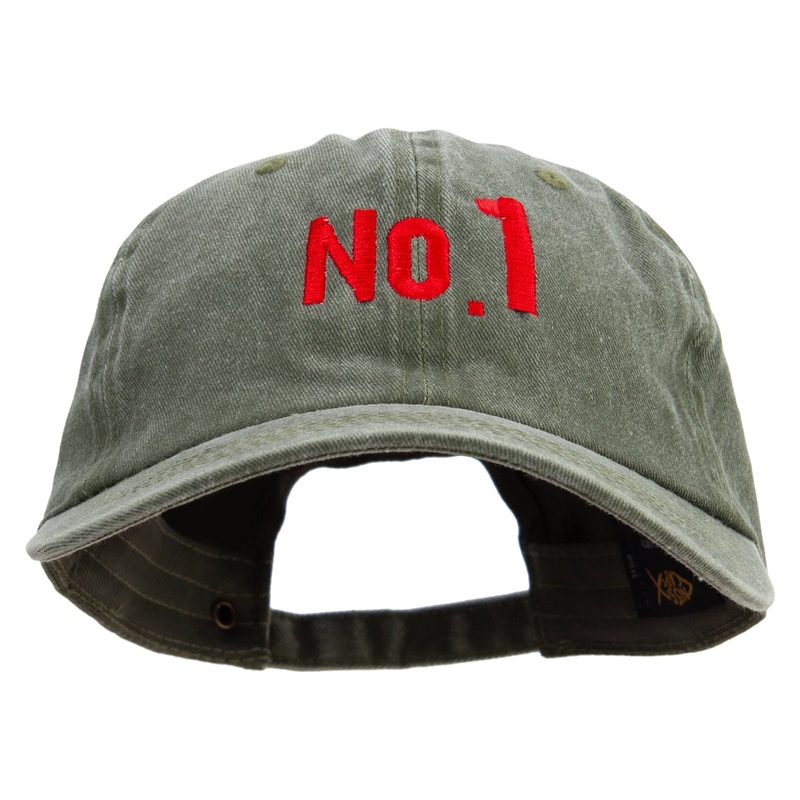 Number 1 Sign Cotton Twill Premium Pigment Dyed Cap Olive One Size
