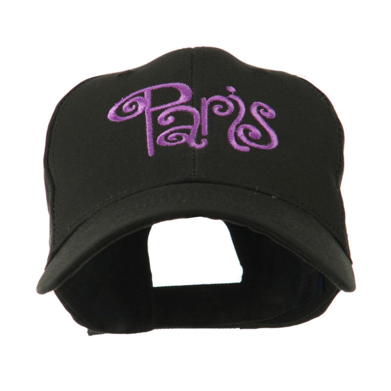 Paris Design Word Embroidery Cap Black One Size