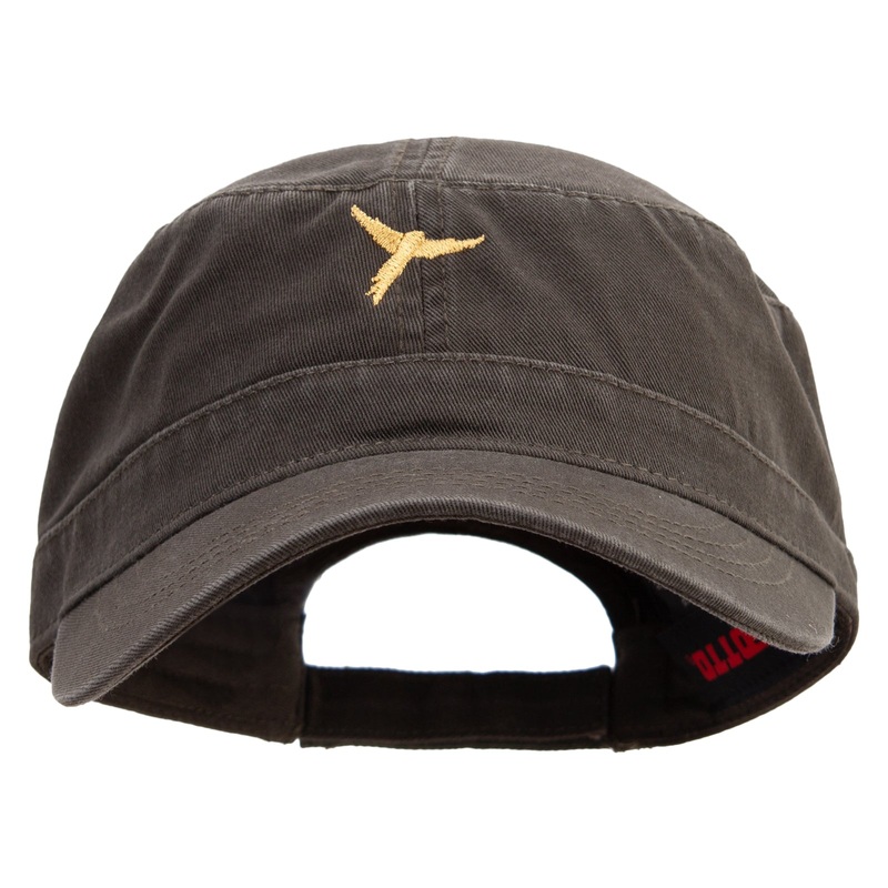 Parrot Macaw Embroidered Garment Washed Adjustable Army Cap Dk Olive Green One Size