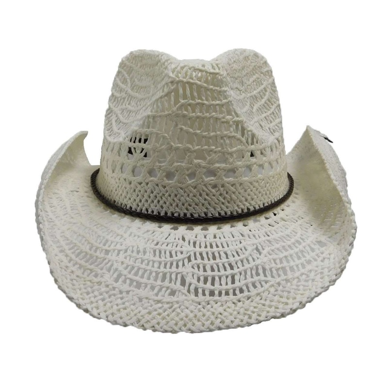 Peter Grimm Abilene White Straw Cowgirl, Cowboy Hat White