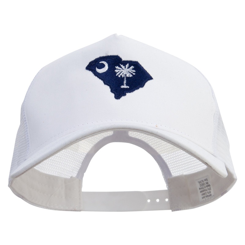 South Carolina State Flag Embroidered New Big Size Trucker Mesh Cap White XL-3XL
