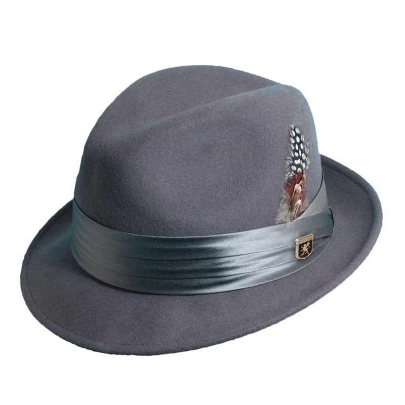 Stacy Adams Snap Brim Fedora Hat – Grey Grey Medium (22.25″)