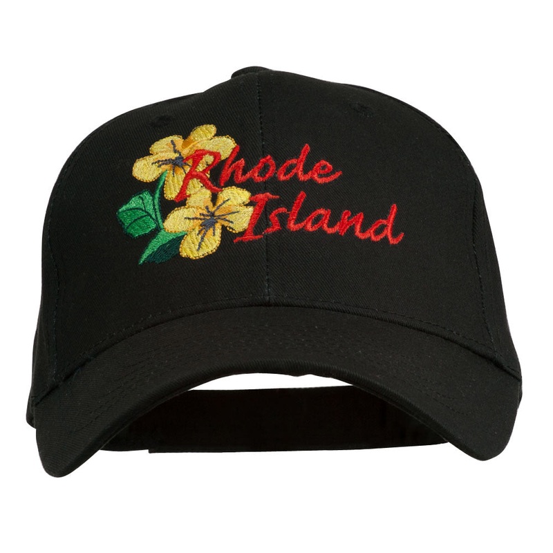 USA State Rhode Island Violet Embroidered Low Profile Cap Black One Size