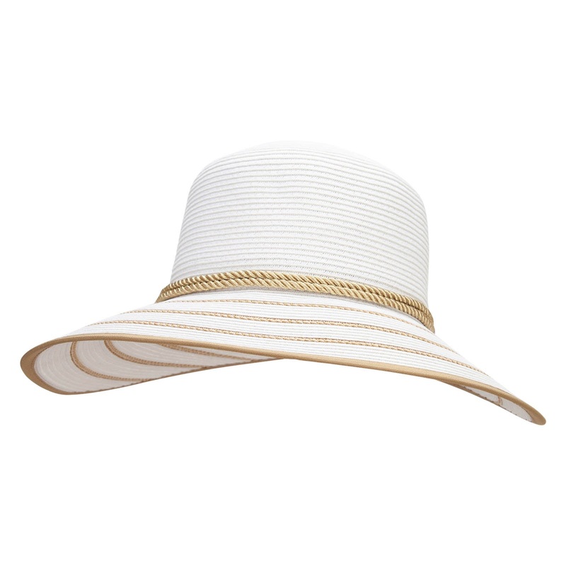 Women’s Paper Poly 4″ Split Brim Hat Gold White One Size