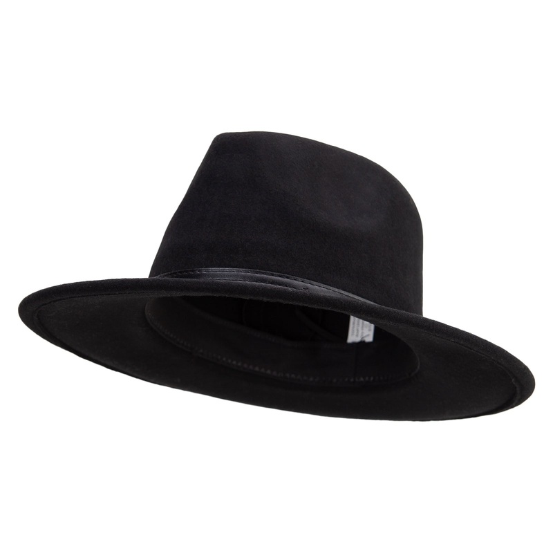 Women’s Sewn Band 3″ Brim Fedora Black One Size
