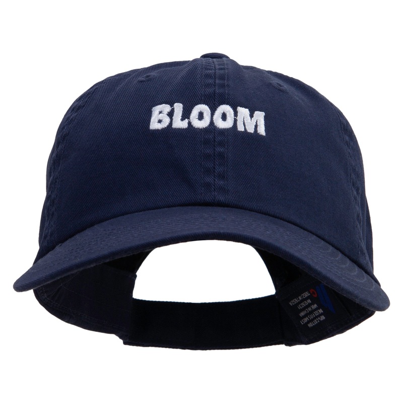 Bloom Embroidered Low Profile Dyed Cotton Twill Cap Navy One Size