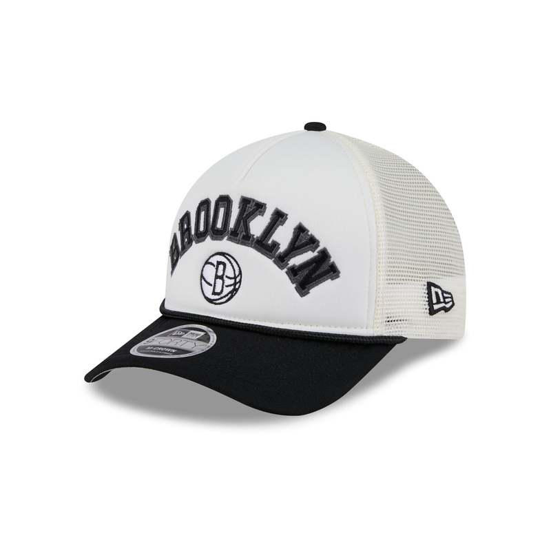 Brooklyn Nets Chrome Arch 9FORTY M-Crown A-Frame Trucker Hat One Size