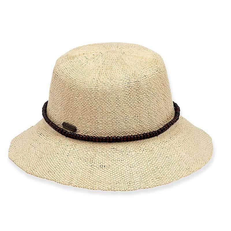Bryn Woven Bangkok Toyo Bucket Hat with Beads – Sun ‘N’ Sand Hat Natural Medium (57 cm)