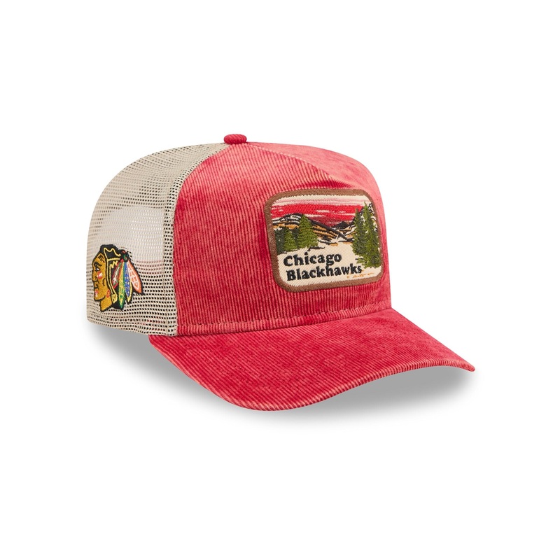 Chicago Blackhawks Vintage Landscape 9FIFTY A-Frame Trucker Hat One Size