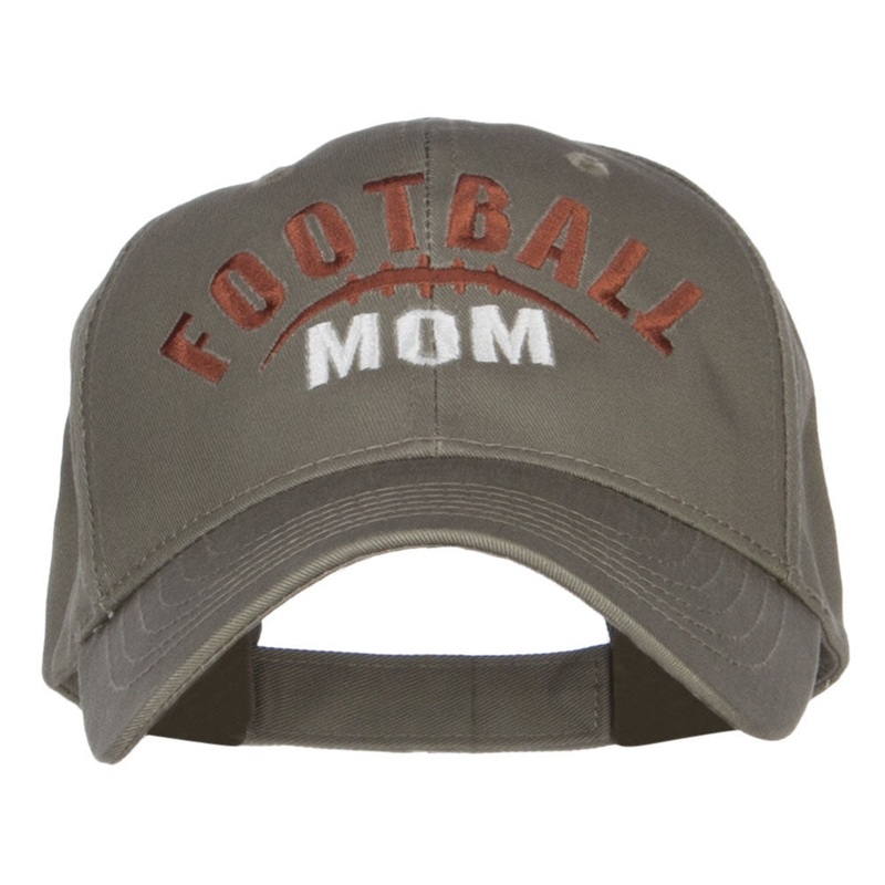 Football Mom Embroidered Organic Cotton Cap Olive One Size