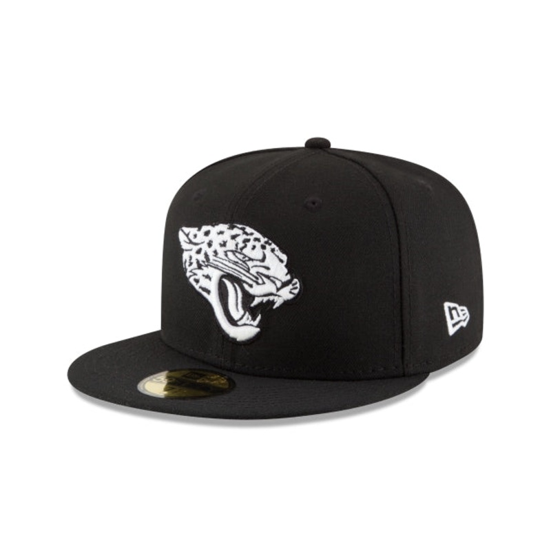 Jacksonville Jaguars Black & White 59FIFTY Fitted Hat 6 7/8