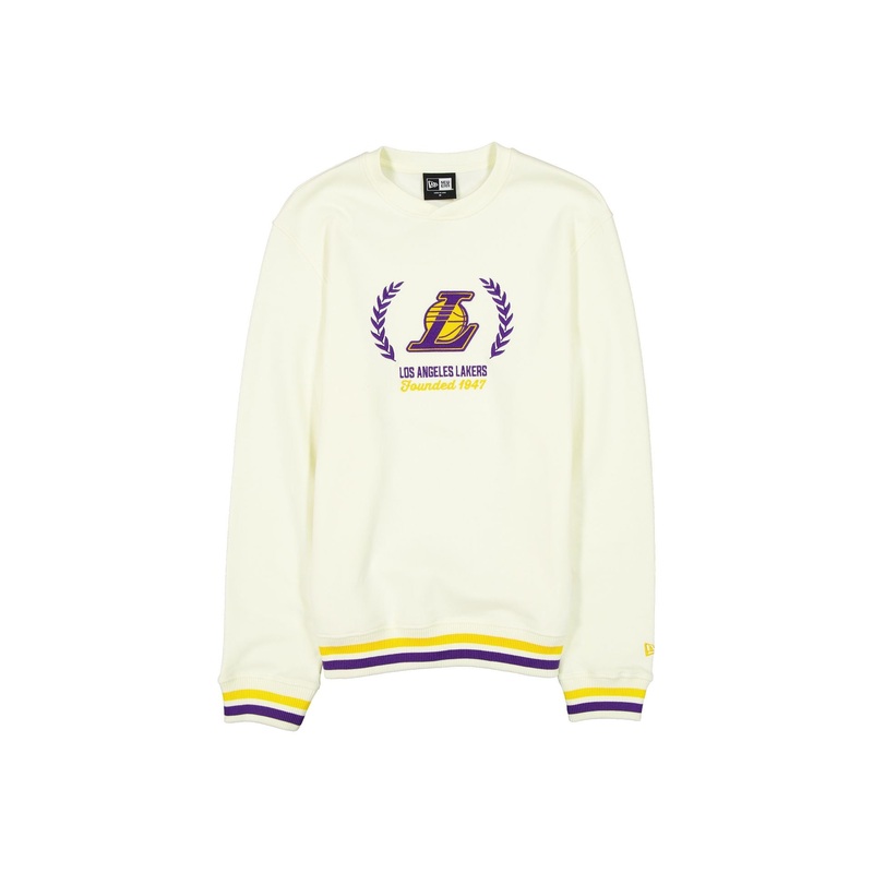 Los Angeles Lakers Throwback Chrome White Crewneck S