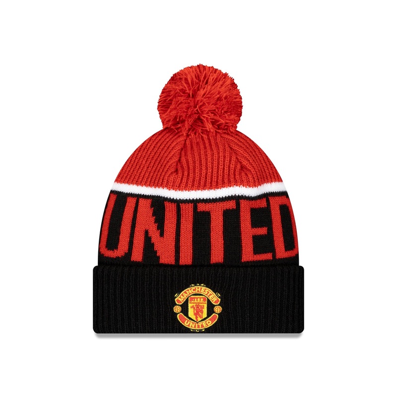 Manchester United Sport Black Pom Knit Hat One Size