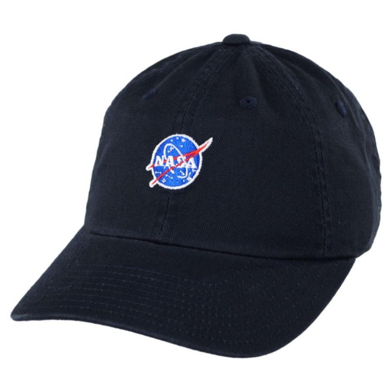 NASA Micro Cotton Strapback Baseball Cap Dad Hat NAVY ADJUSTABLE