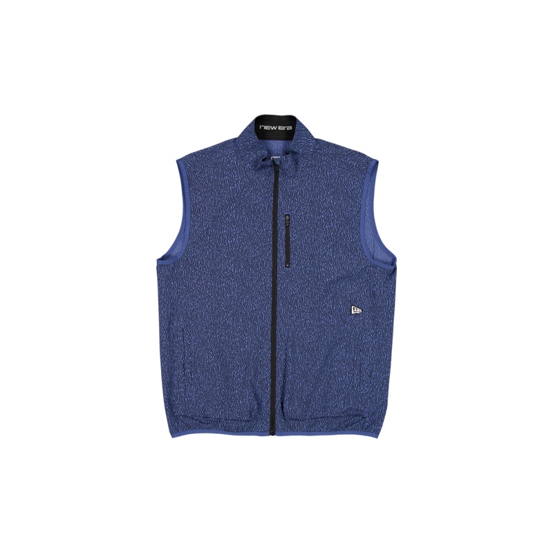 New Era Branded Indigo Bark Print Golf Vest S